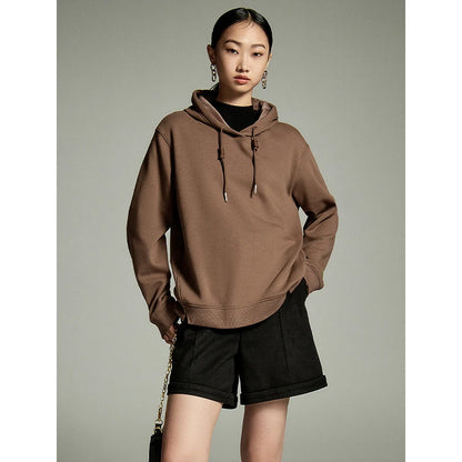 Embroidered Split Hem Women's Hoodie - Casual Comfort Winter Pullover