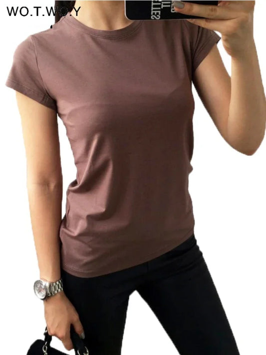 Essential Cotton Basic T-Shirt for Women - Available in 11 Colors, Sizes S-3XL