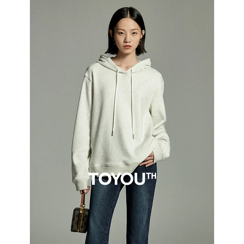 Embroidered Split Hem Women's Hoodie - Casual Comfort Winter Pullover