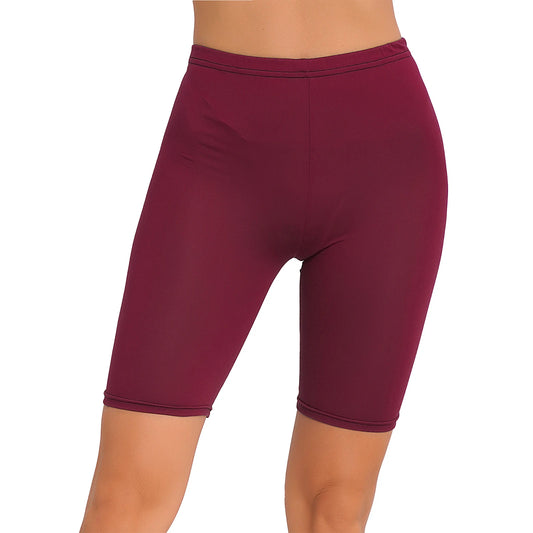 Casual Stretchy Elastic Shorts for Women - Slim Fit Sport & Loungewear (Solid Colors)